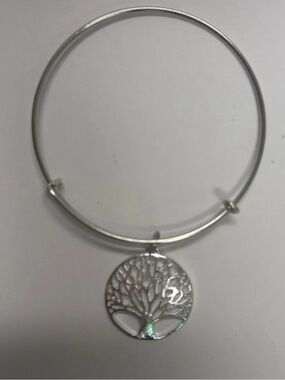 Silver Tree of Life Bangle Bracelet